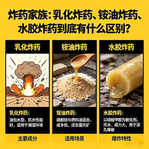 南平炸药家族：乳化炸药、铵油炸药、水胶炸药到底有什么区别？